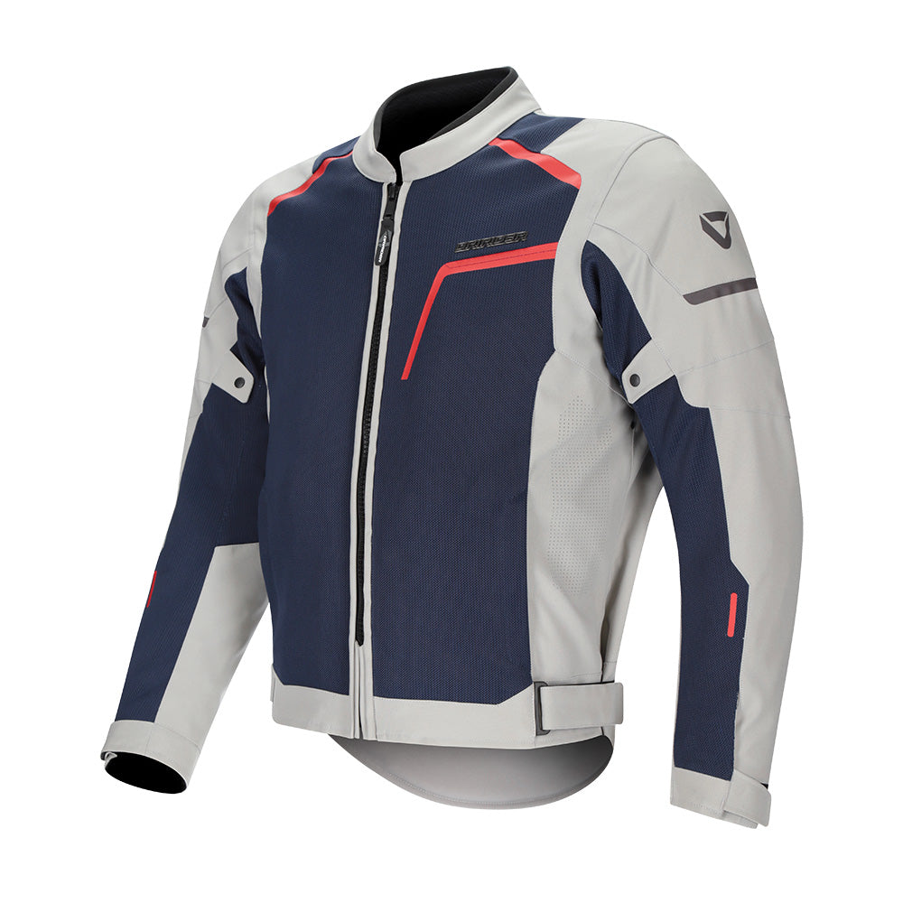 DriRider Air-Ride 6 Jacket - Light Grey Navy Red