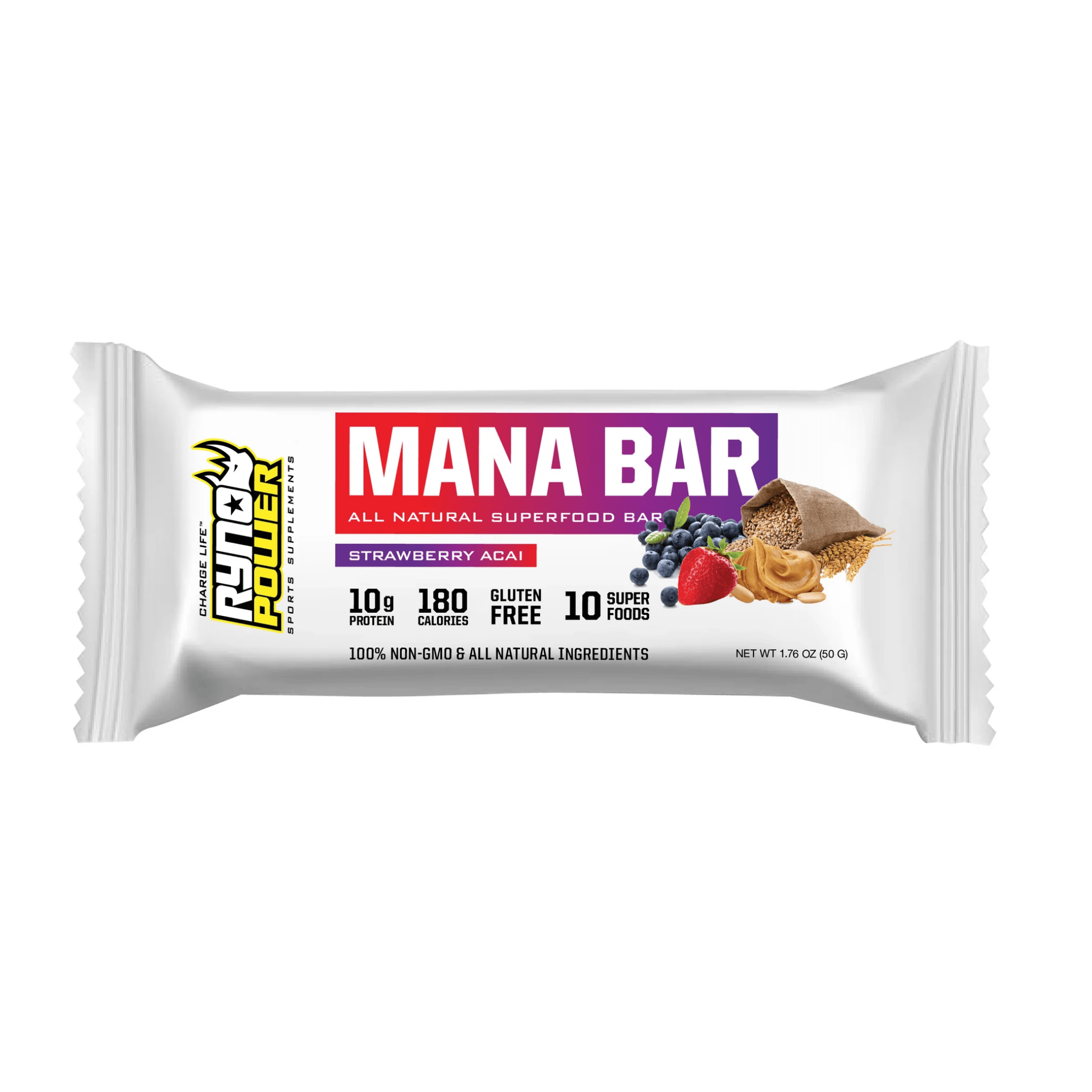 Ryno Power Mana Protein Bar Strawberry Acai
