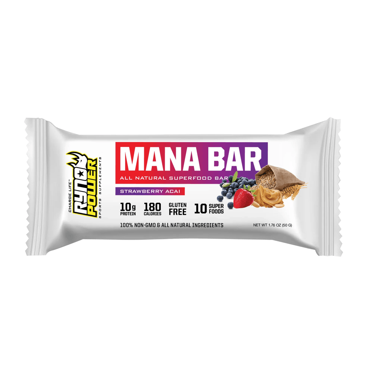 Ryno Power Mana Protein Bar Strawberry Acai