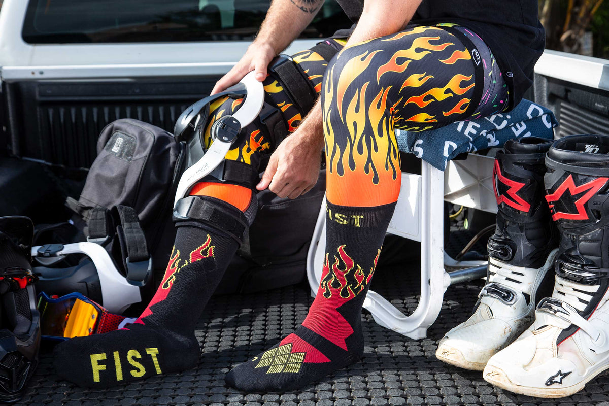 FLAMING HAWT MOTO SOCKS