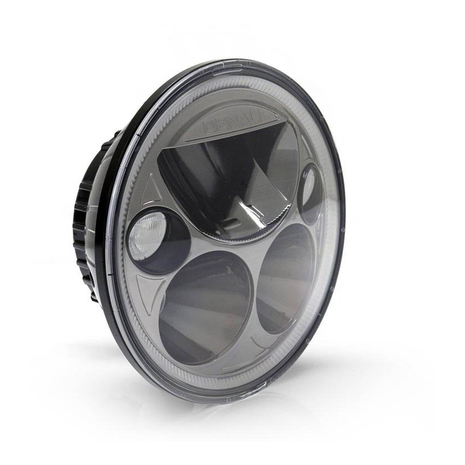 Denali M5 E-Mark LED Headlight Module, 5.75 Round, Black Chrome