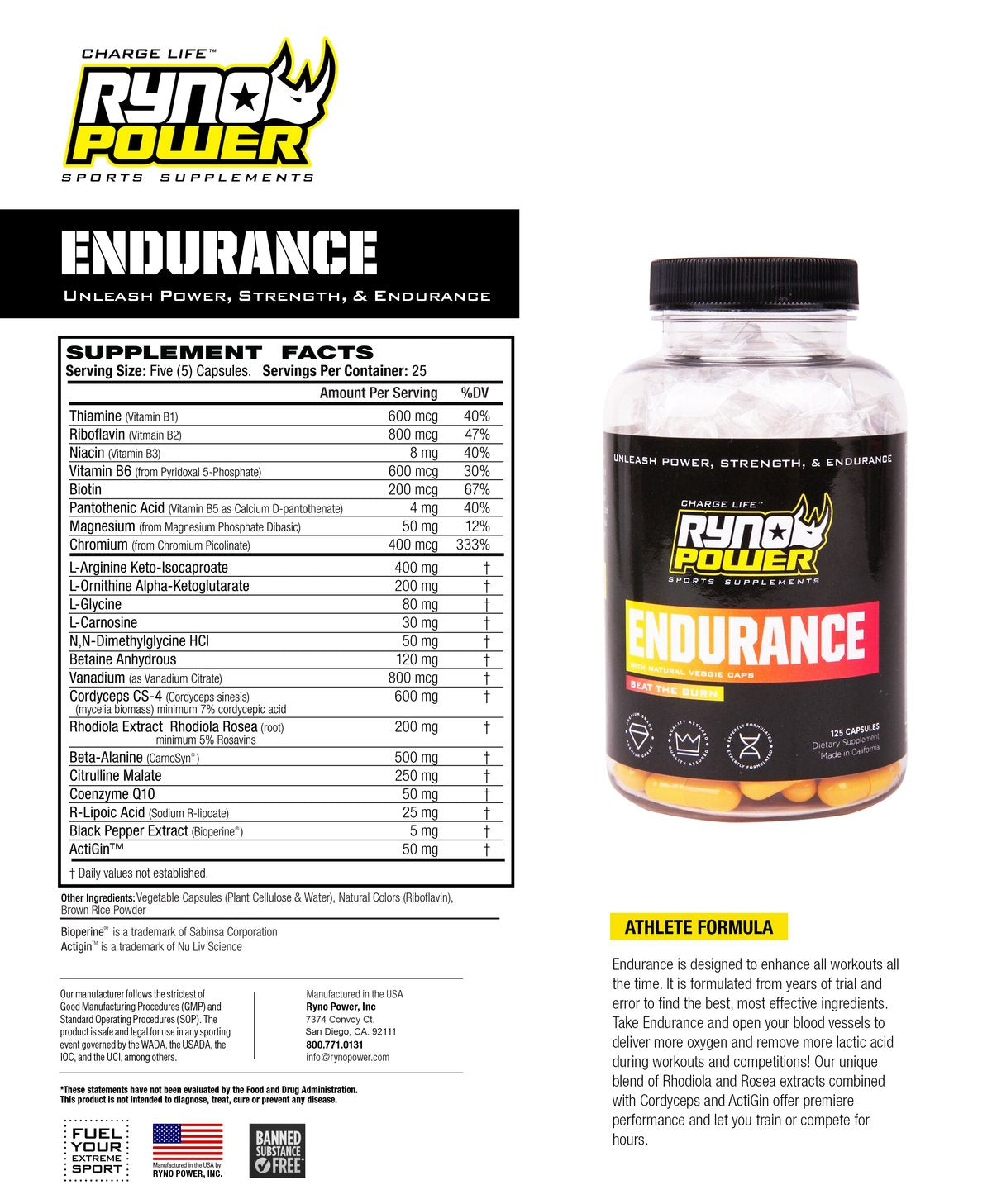 Ryno Power Endurance Capsules
