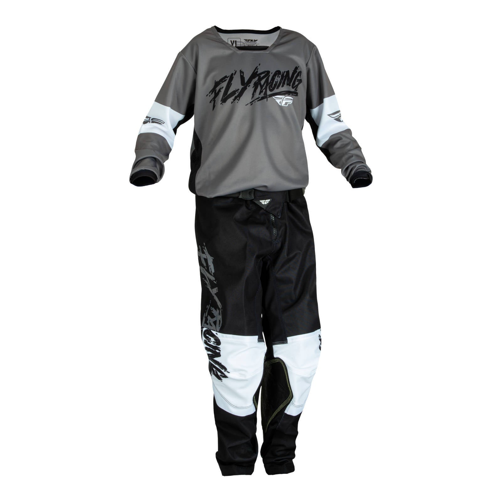 Fly Racing Kinetic Khaos Youth Pant - Grey / Black / White