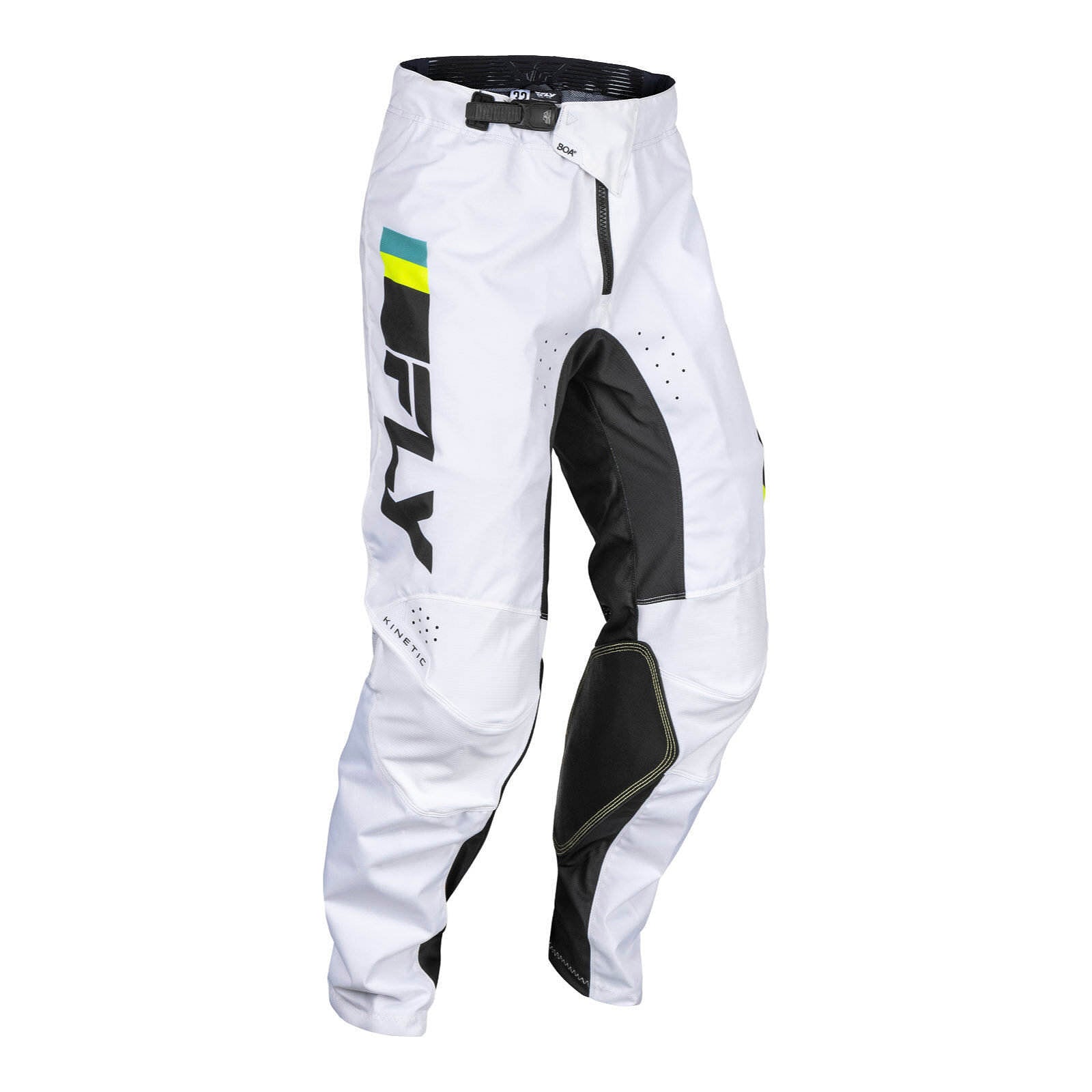 FLY Racing Kinetic Prix Pants - White / Black / Hi-Vis