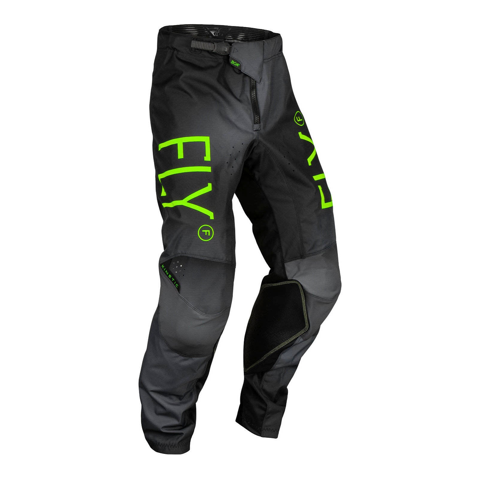 FLY Racing Youth Kinetic Pants - Charcoal / Neon Green / True Blue