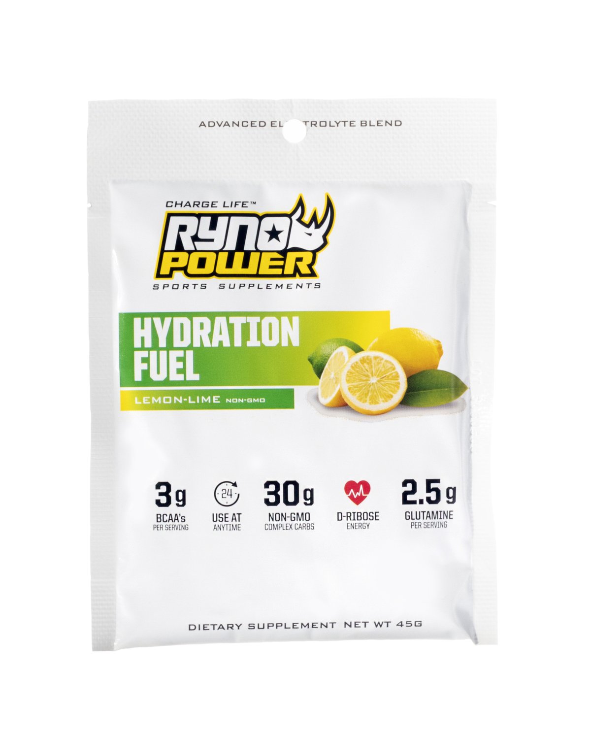 Ryno Power Hydration Fuel Lemon Lime Single