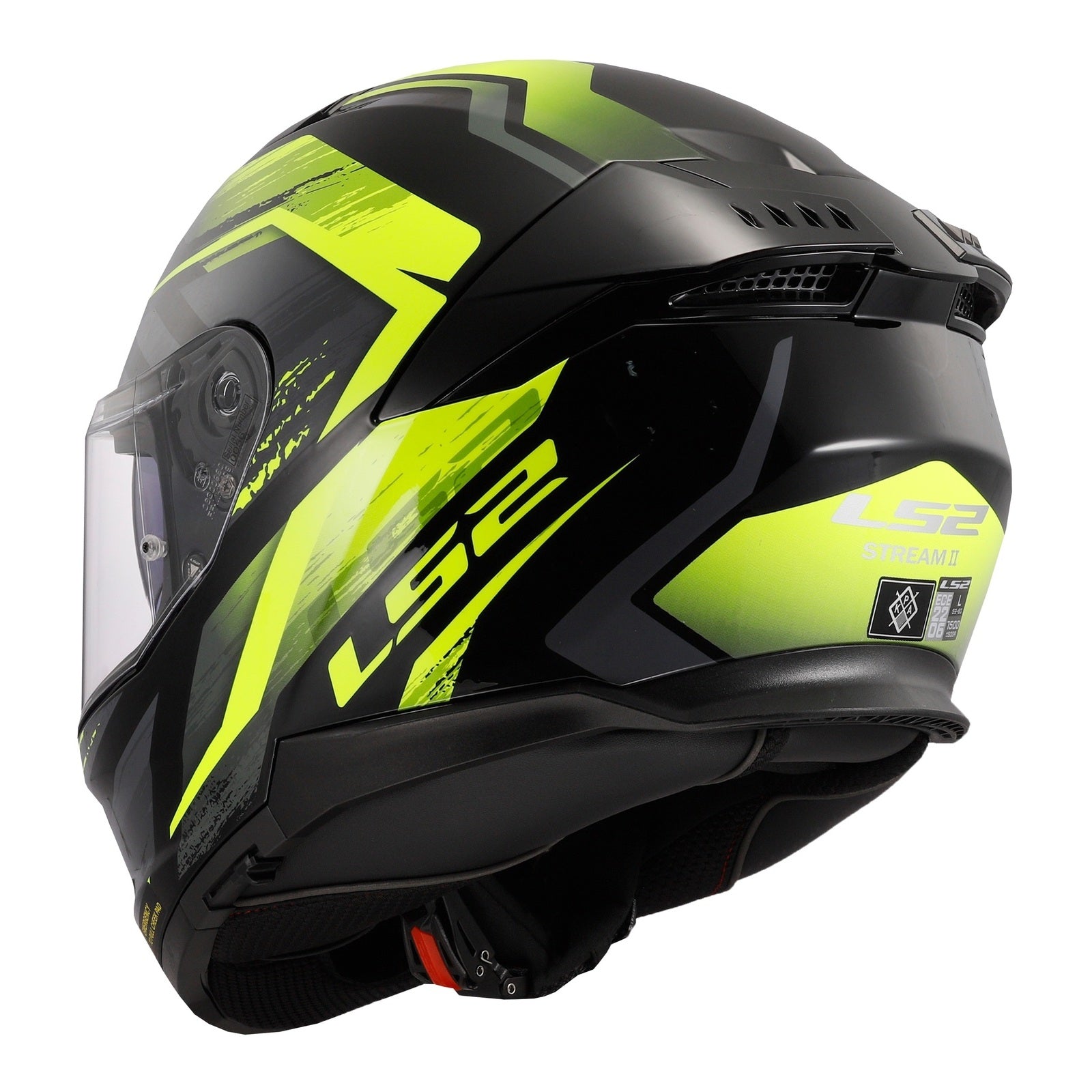 LS2 FF808 Stream II Fury - Black / Hi-Vis Yellow 06