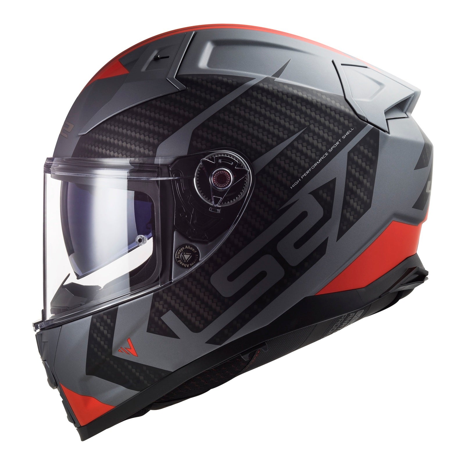 LS2 FF811 Vector II Splitter Helmets - Matte Titanium / Red