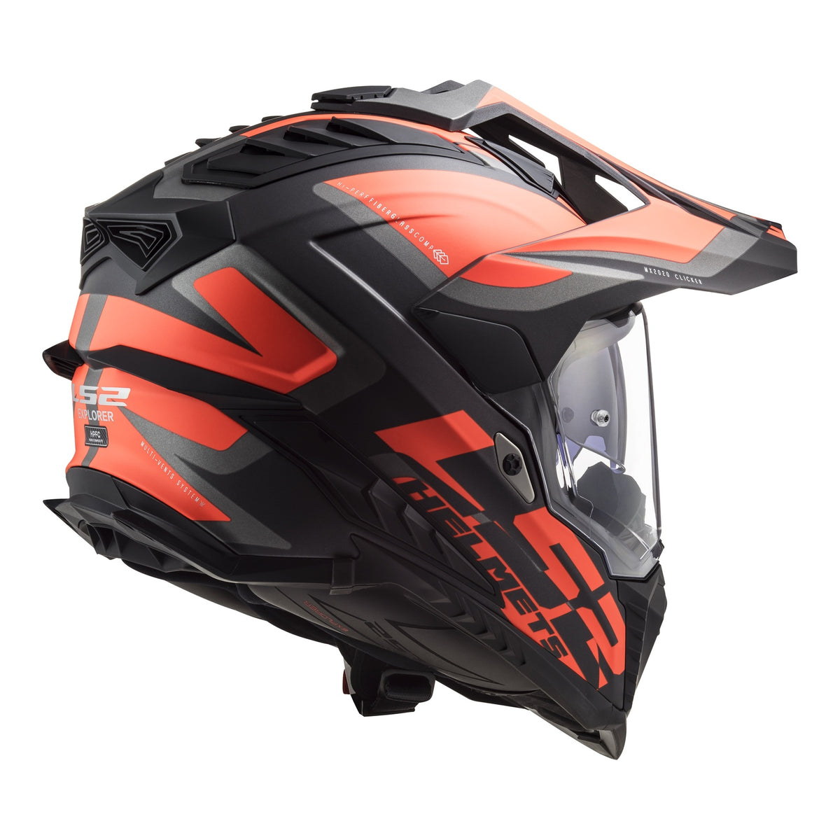 LS2 MX701 Explorer Alter Helmet - Matte Black / Orange