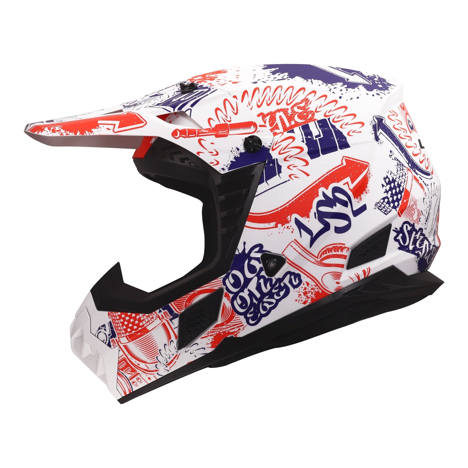 LS2 MX706J COZ Junior Helmet - Matte White / Red / Blue