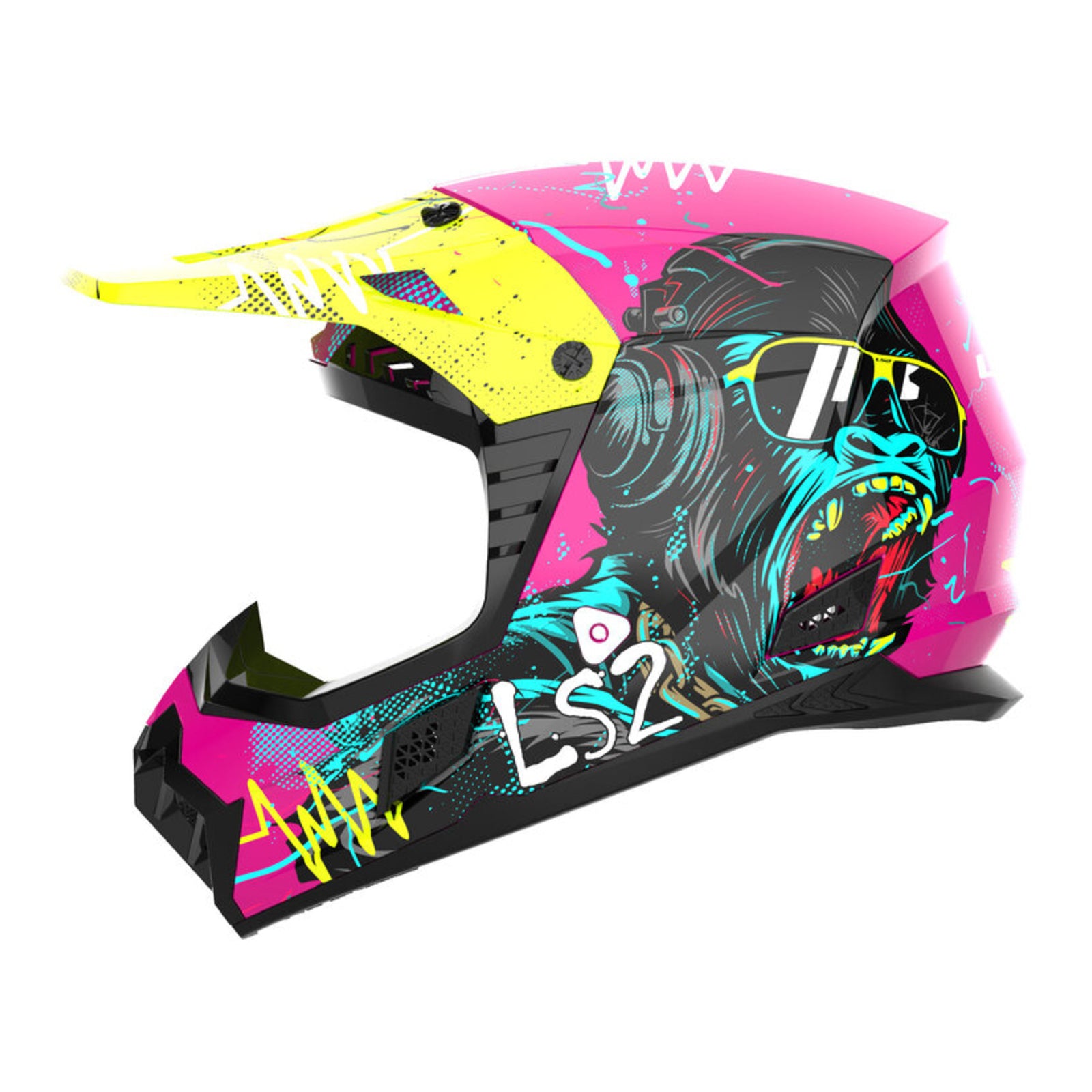 LS2 MX706J COZ Junior Gorilla Helmet - Gloss Purple