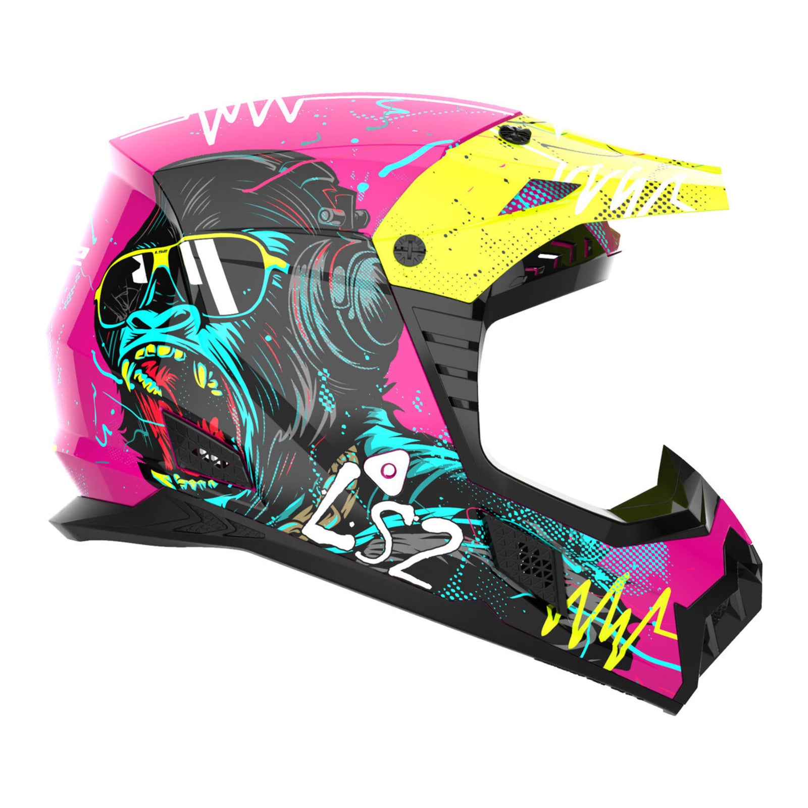 LS2 MX706J COZ Junior Gorilla Helmet - Gloss Purple