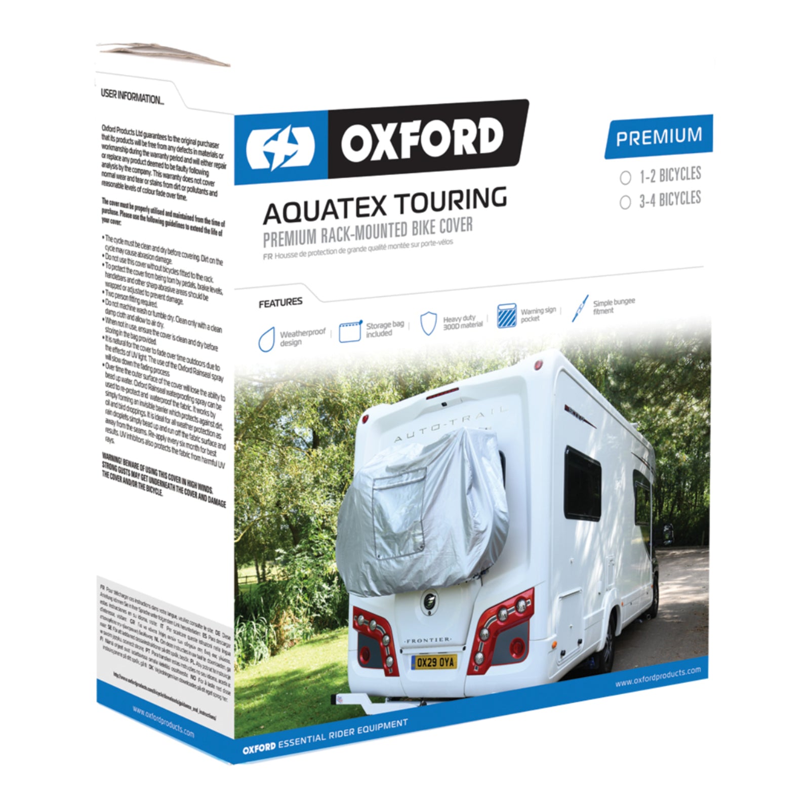 Oxford Aquatex Touring Premium Bike Cover for 3-4 Bikes