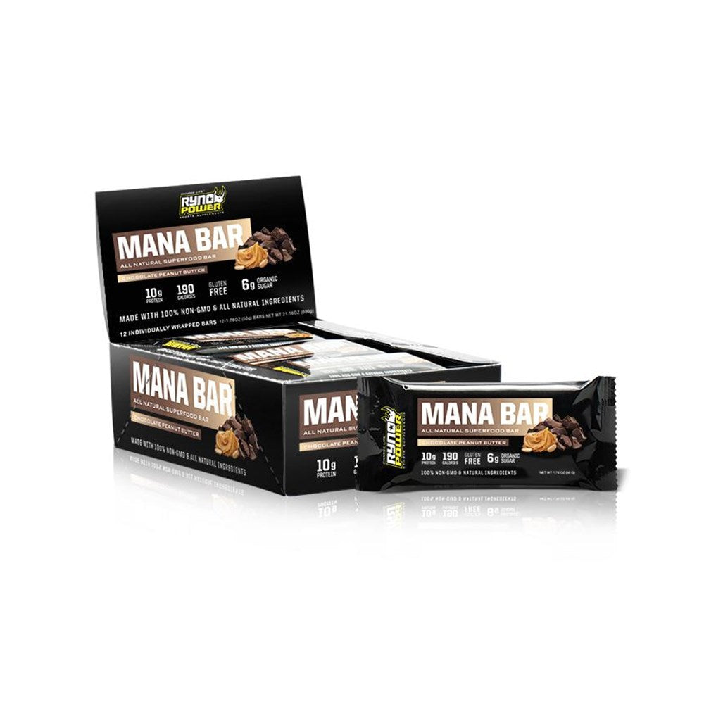Ryno Power Mana Protein Bar Choc & Peanut 12pk