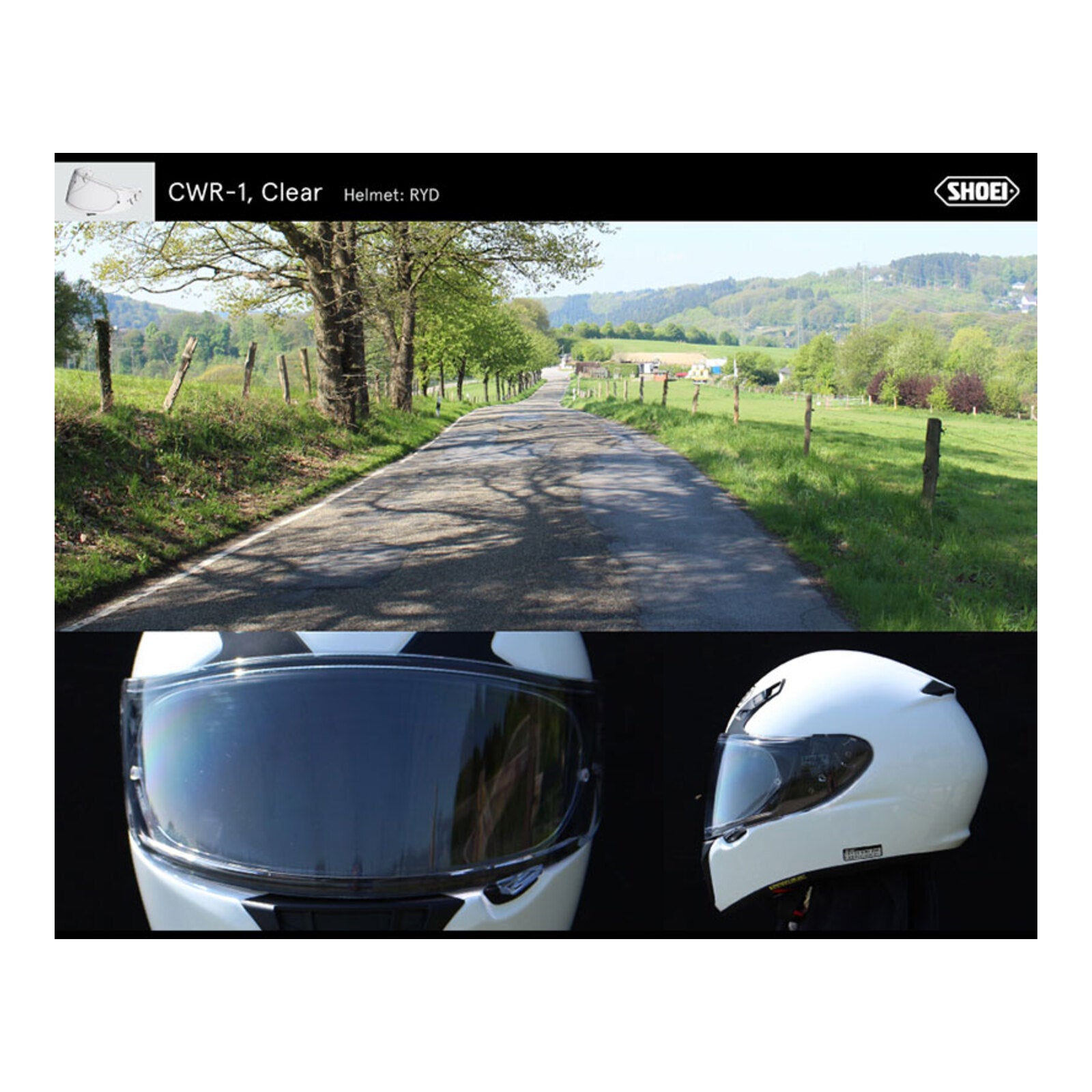 Shoei Visor NXR Ryd (X-Spirit 3 CWR-F) - Clear E6 Flat