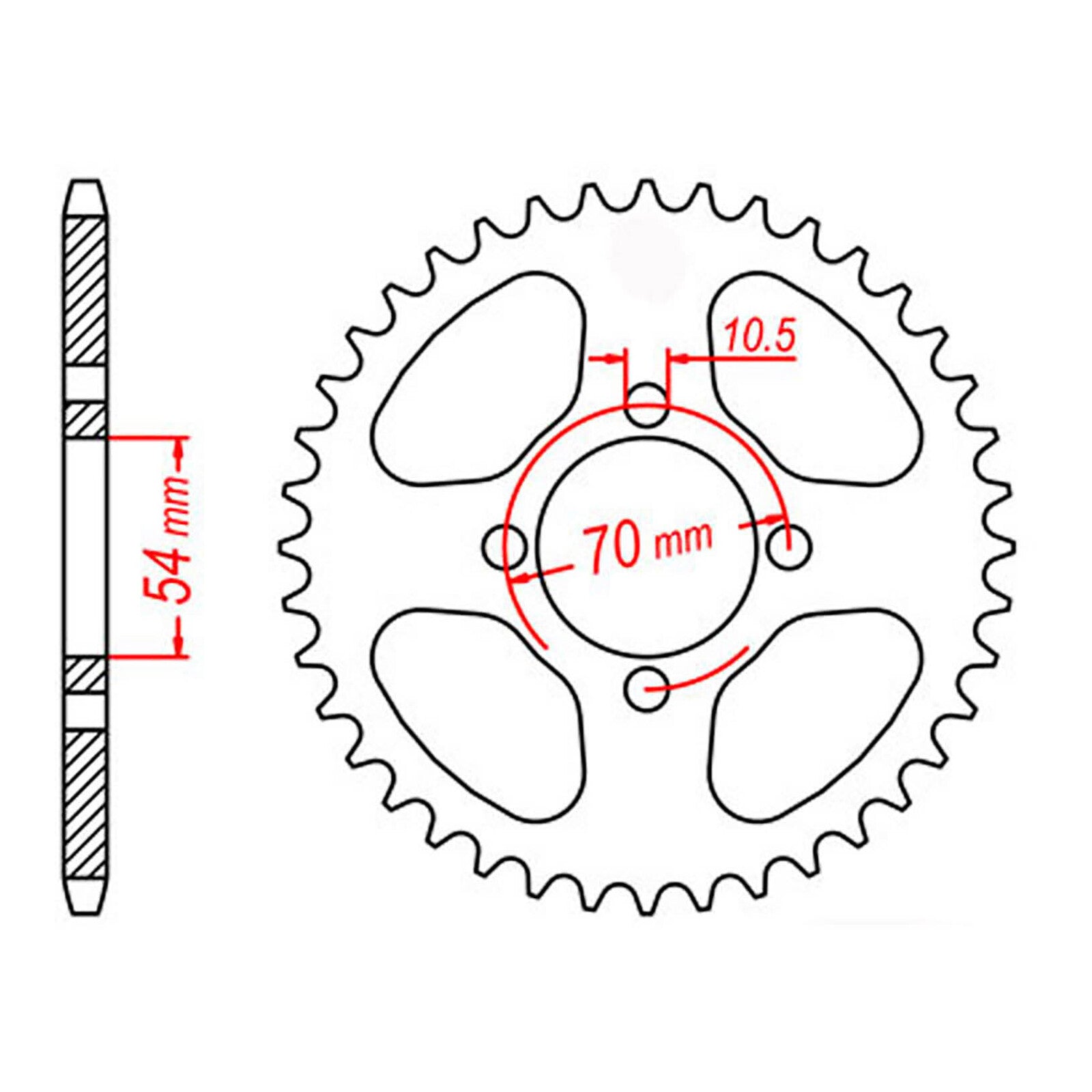 MTX 1206 Steel Rear Sprocket #428