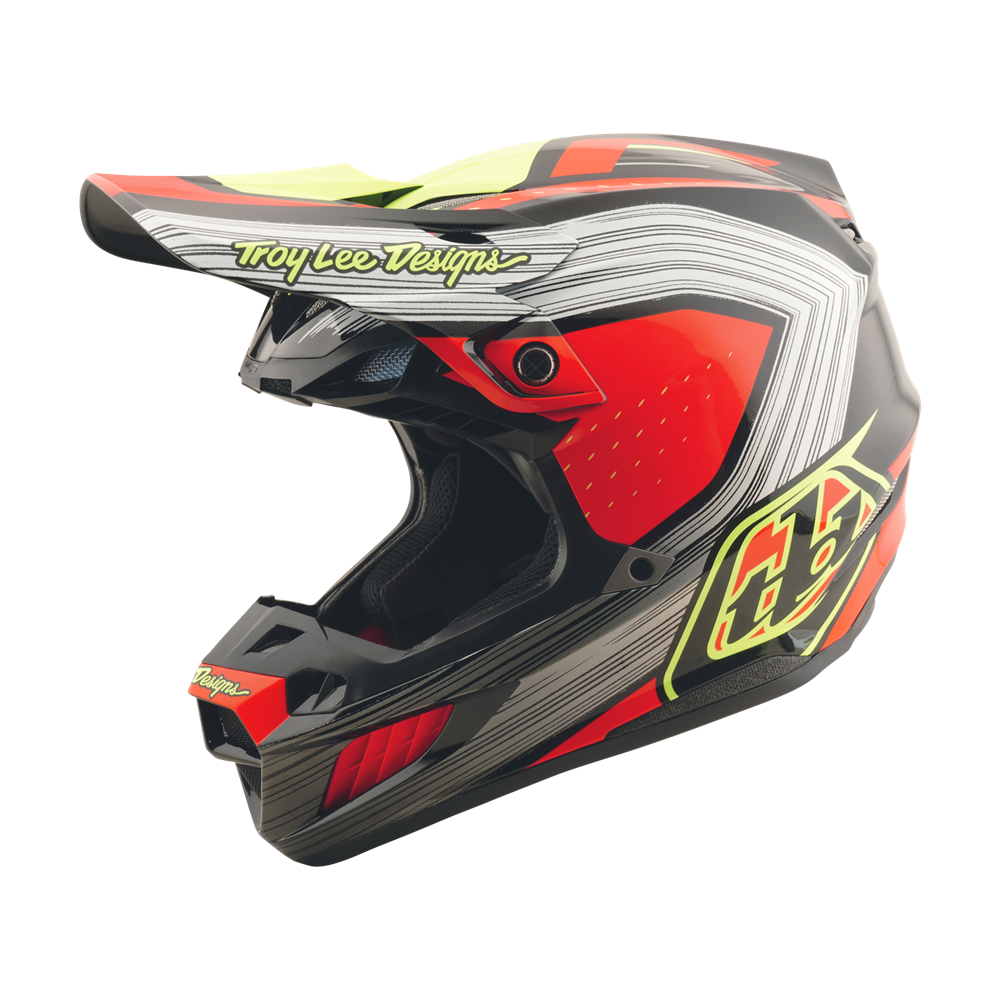 SE5 ECE COMPOSITE HELMET STRIPES BLACK / INFRA RED