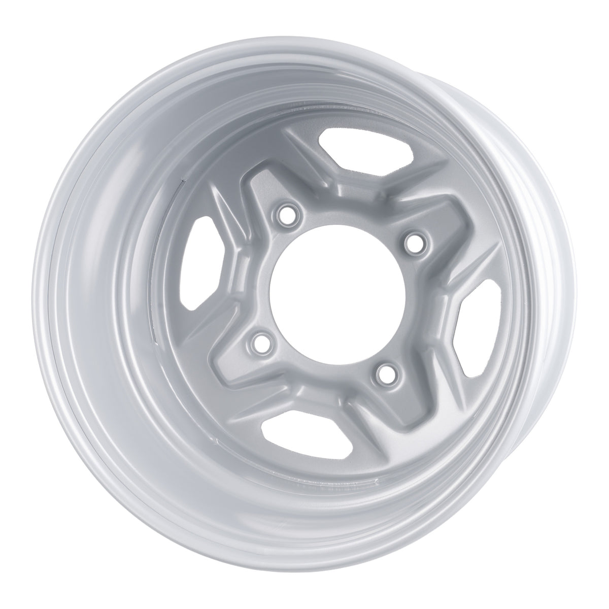 Whites ATV/UTV Steel Rim 14x8 Polaris Rear 4/156 +63.5 - Silver