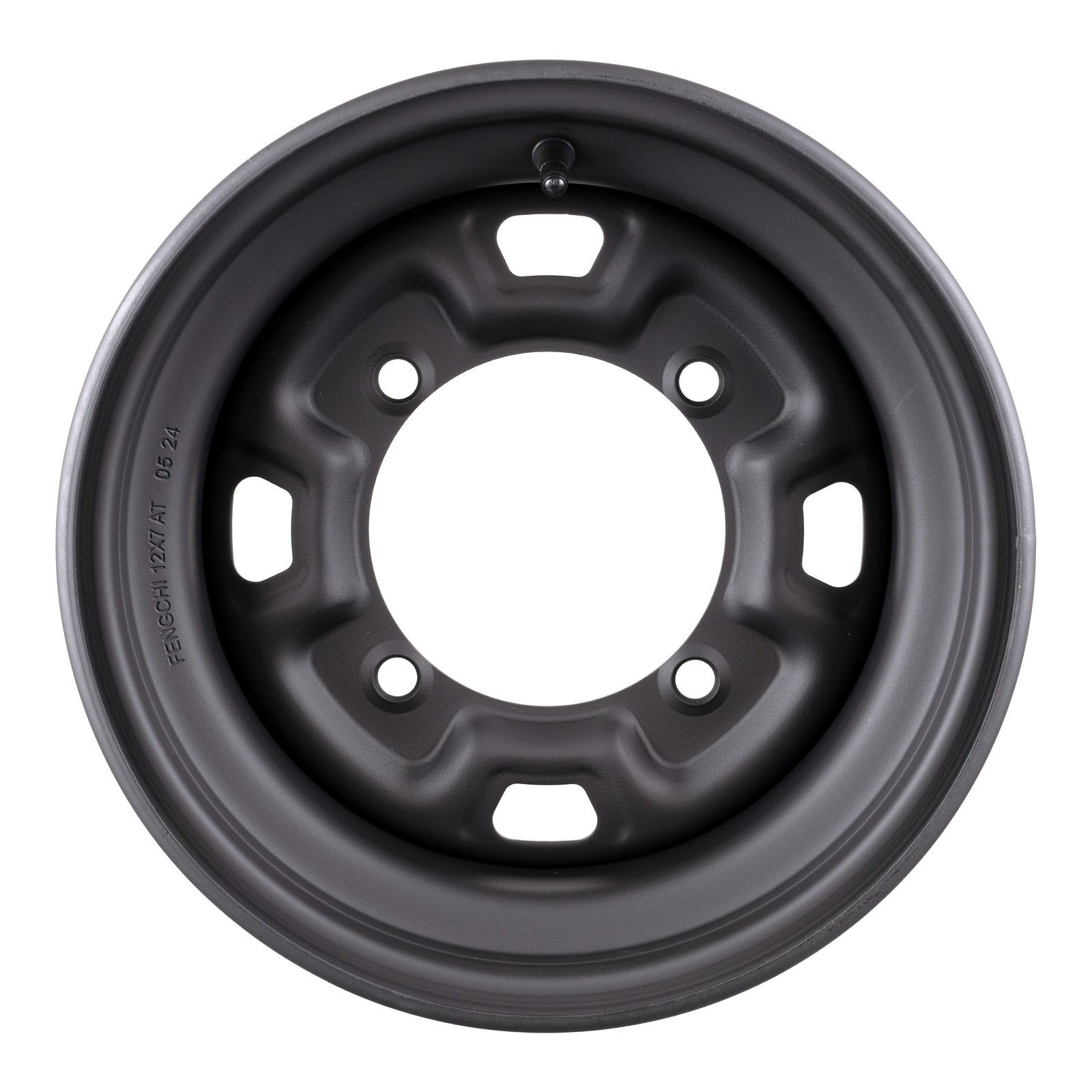 Whites ATV/UTV Steel Rim 12x7 Polaris Front & Rear 4/156 +12.7 - Black