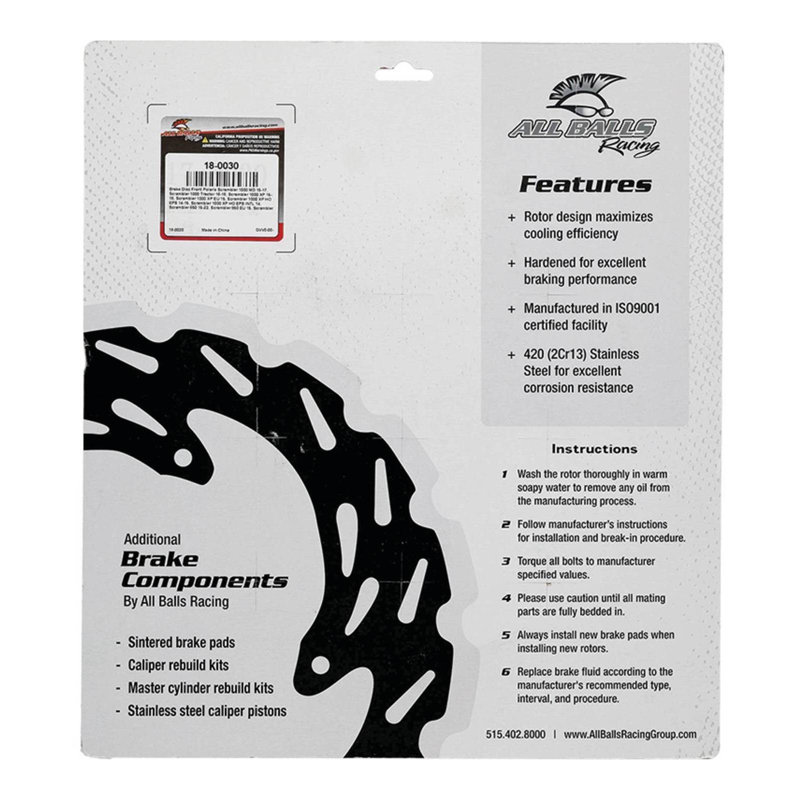 Brake Disc Front / Rear 18-0030