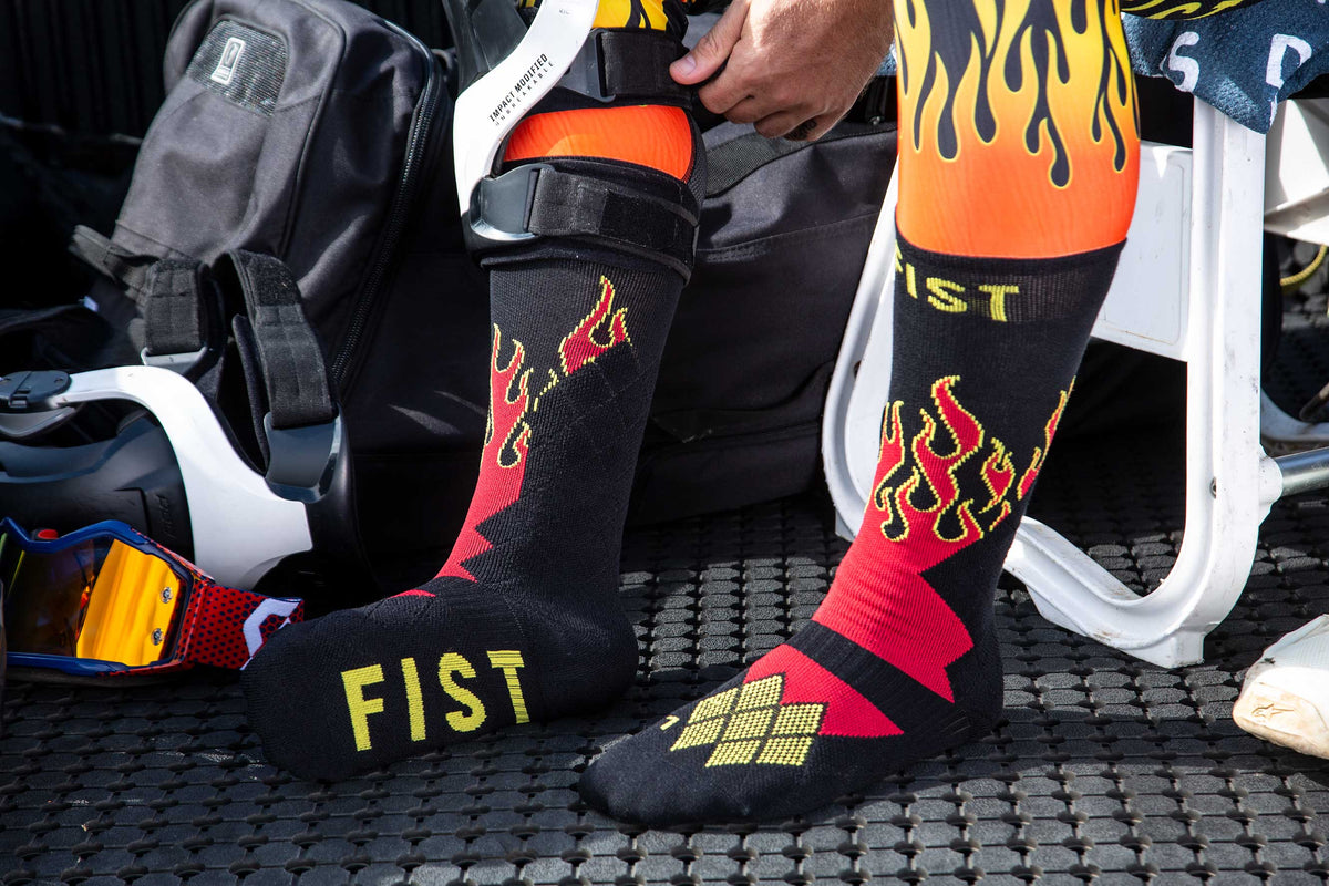 FLAMING HAWT MOTO SOCKS