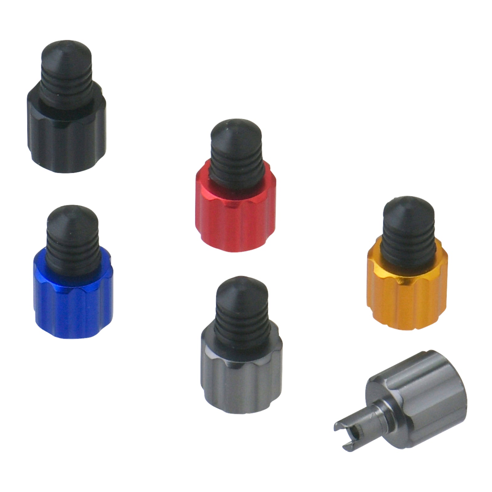 DRC AIRVALVE CAP W/VALVE WRENCH 2PCS BLUE