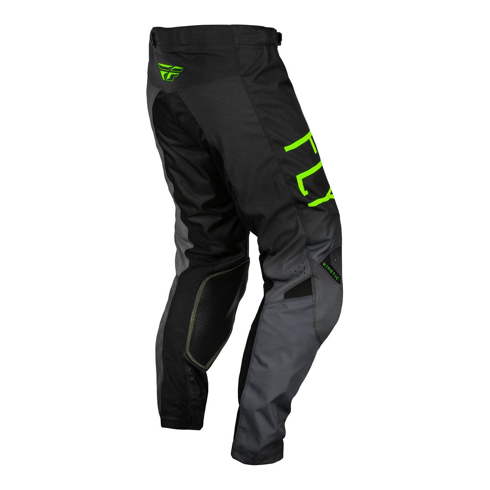 FLY Racing Youth Kinetic Pants - Charcoal / Neon Green / True Blue