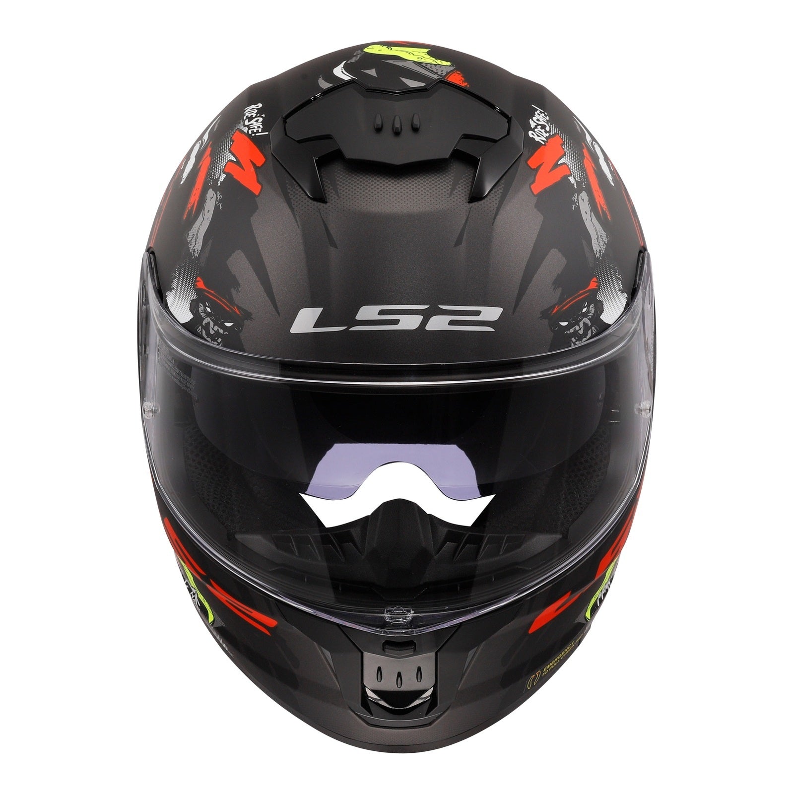 LS2 FF808 Stream II Angry Monkey Helmets - Matte Black / Red 06