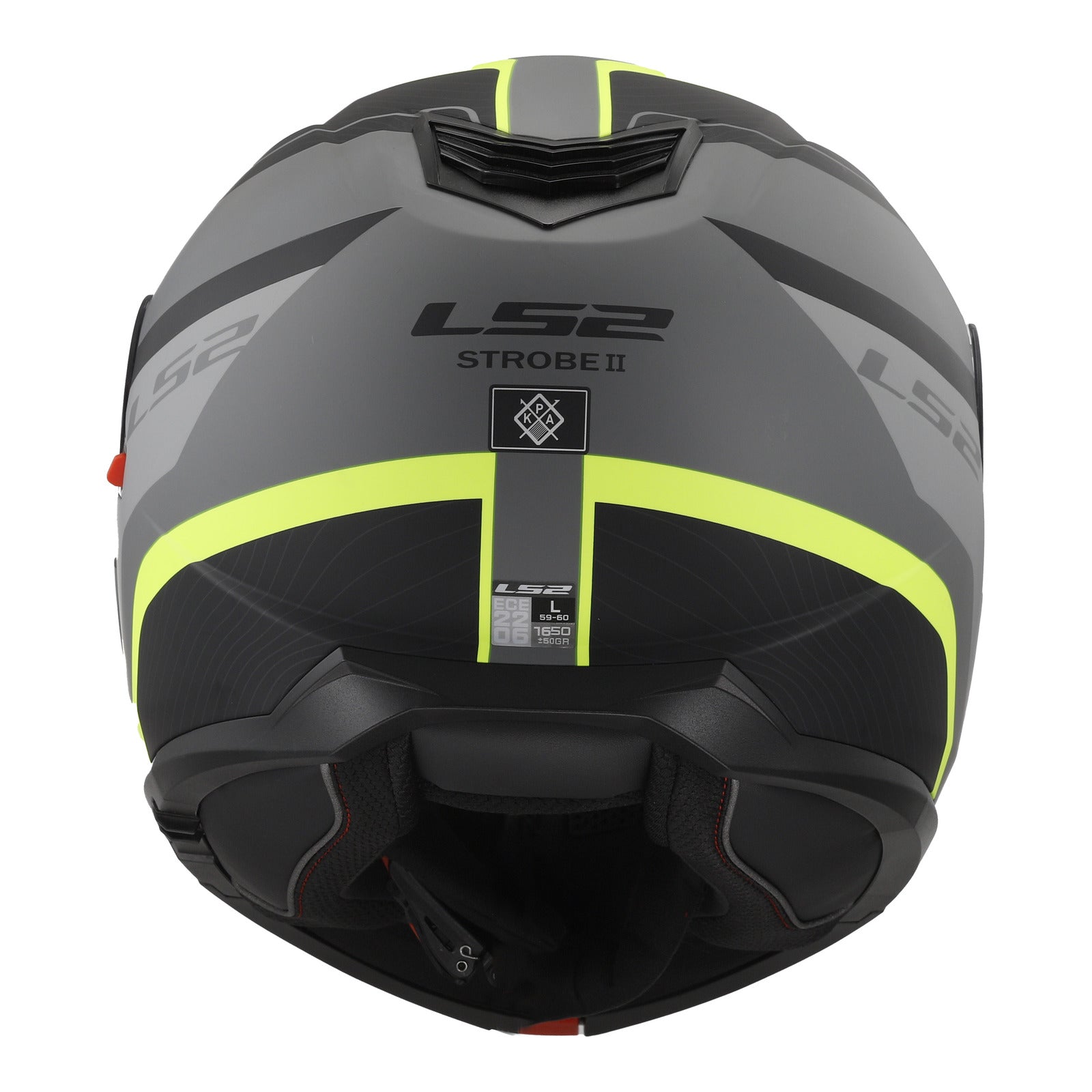 LS2 FF908 Strobe II Monza Flip Front Helmets - Matte Black / Hi-Vis Yellow 06