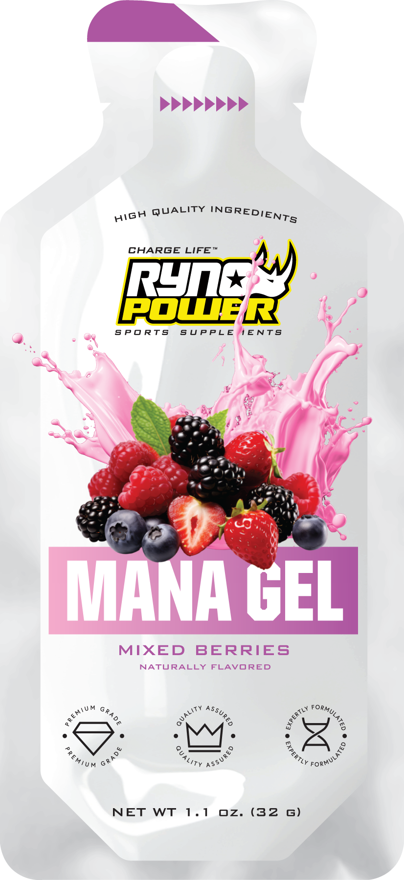 Ryno Power Performance Gel Single Mixed Berries