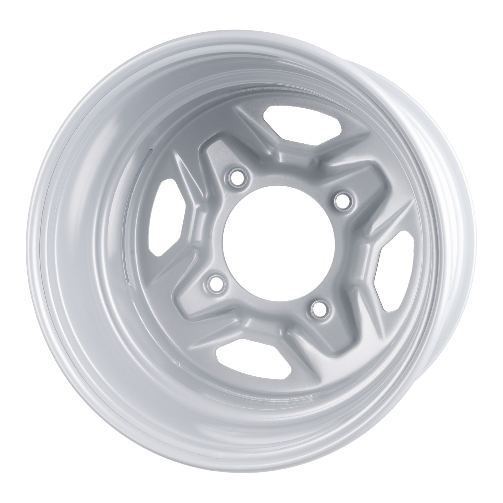 Whites ATV/UTV Steel Rim 14x8 Polaris Rear 4/156 +63.5 - Silver