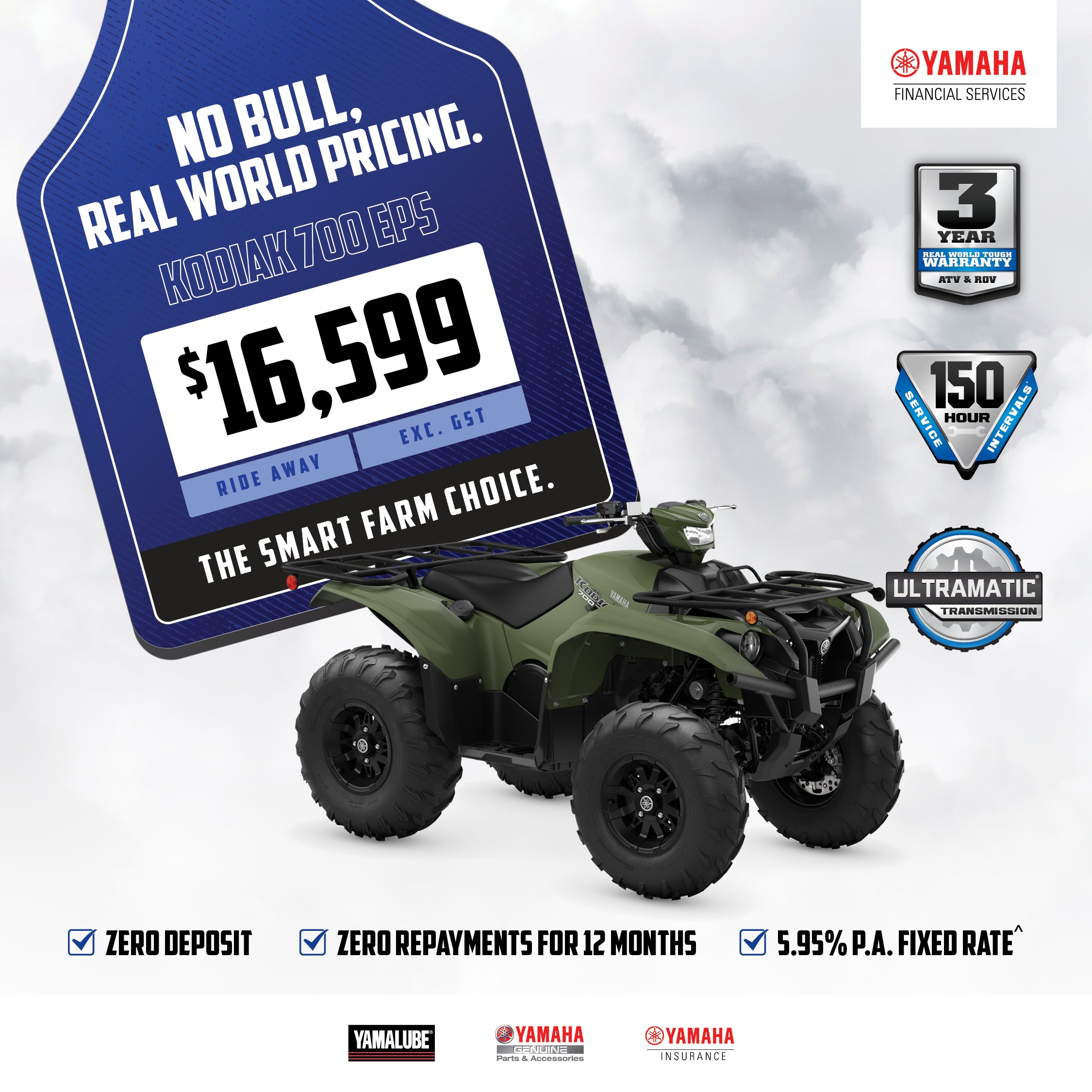 Yamaha Kodiak 700 EPS at Johnston's Stratford